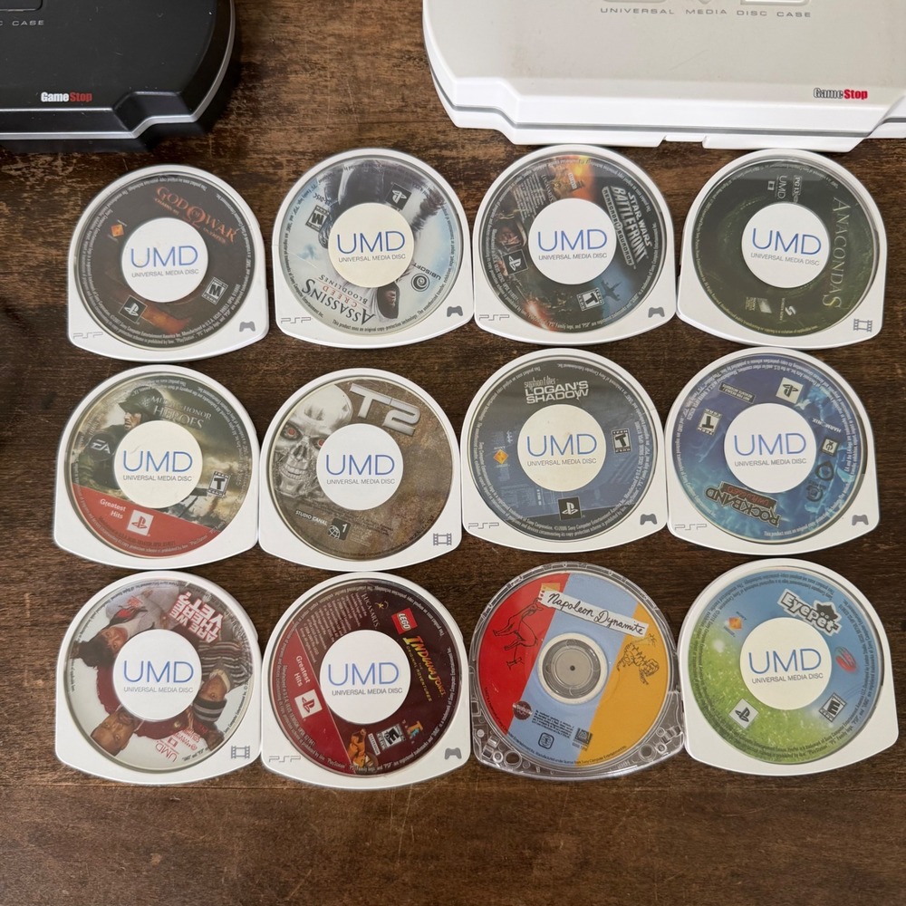 Sony PSP Bundle 12 UMD Games Movies Cases Tested Working READ Description - Picture 2 of 10